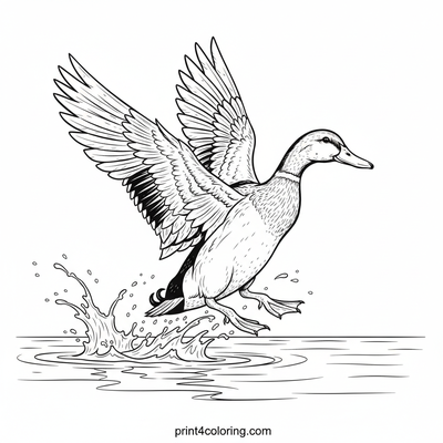 Wings of the Water: Mallard Takeoff - free printable coloring page