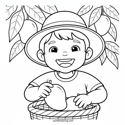 Happy Mango Harvest Day! - free printable coloring page