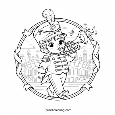Grand Parade Trumpeter - free printable coloring page