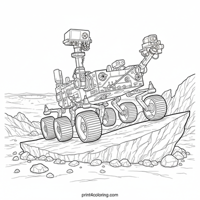 Perseverance Rover's Martian Odyssey - free printable coloring page