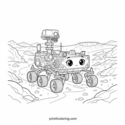 Perseverance Rover's Red Planet Trek - free printable coloring page