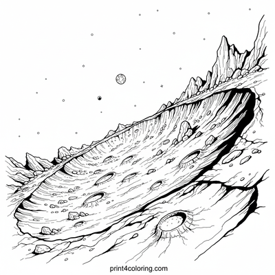 Mercury's Majestic Craters: A Cosmic Vista - free printable coloring page