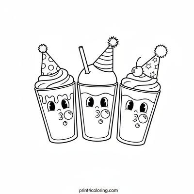 Silly Milkshake Party! - free printable coloring page