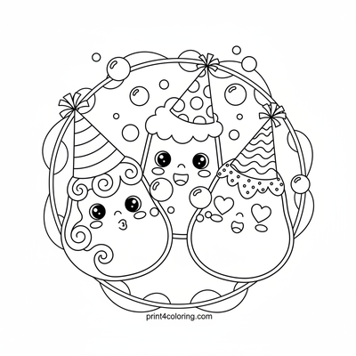 Silly Milkshake Hat Party! - free printable coloring page