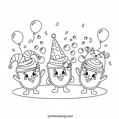 Silly Milkshake Hat Party Fun! - free printable coloring page