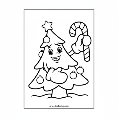 The Mitten Tree's Sweet Treat - free printable coloring page