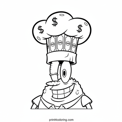 Mr. Krabs' Money Hat Extravaganza! - free printable coloring page