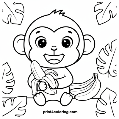 Happy Monkey's Banana Feast