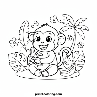 Happy Monkey's Banana Feast