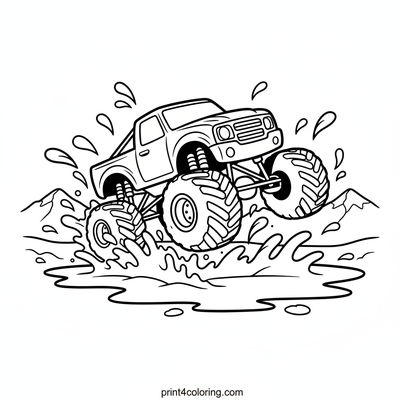 Epic Monster Truck Mud Blast! - free printable coloring page