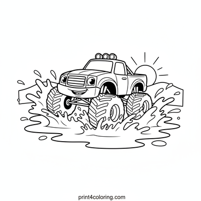 Mighty Mud Monster Truck Mayhem! - free printable coloring page