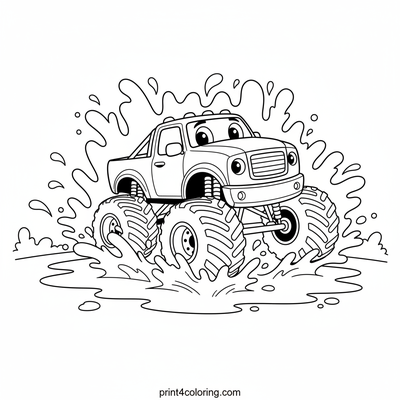 Monster Truck Mud Mayhem! - free printable coloring page