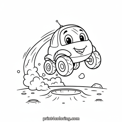 Lunar Rover's Giant Leap Adventure - free printable coloring page