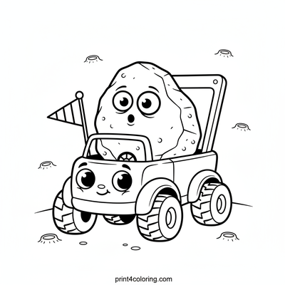 Lunar Ride with a Rocky Friend - free printable coloring page