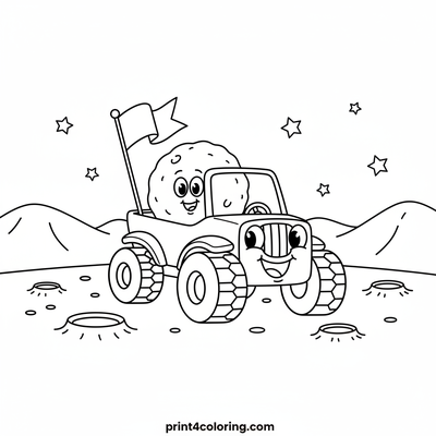 Lunar Rover's Rocky Ride - free printable coloring page