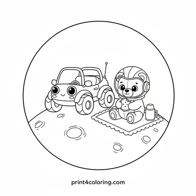 Teddy's Cozy Moon Buggy Picnic