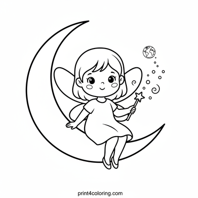 Moonbeam Wish Fairy - free printable coloring page