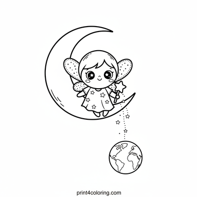 Moon Fairy's Gentle Wish - free printable coloring page