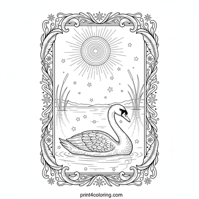 Swans coloring pages preview