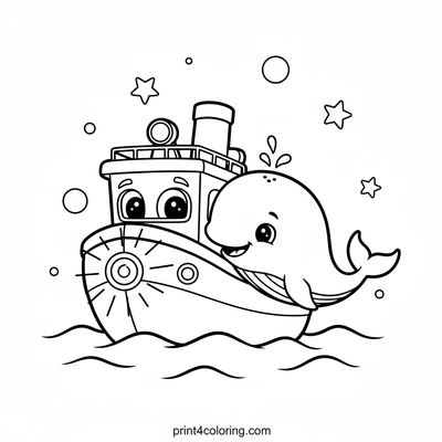 Moonlight Tugboat's Gentle Rescue - free printable coloring page