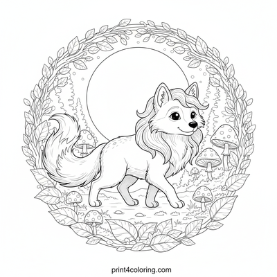 Enchanted Moonlit Forest Journey - free printable coloring page