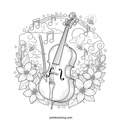 Cello coloring pages preview