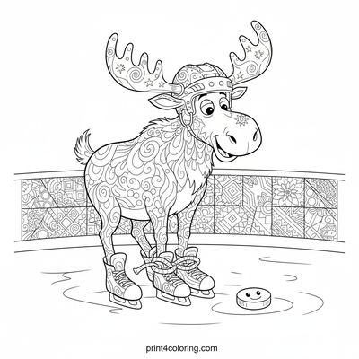 Moose's Icy Mix-Up - free printable coloring page