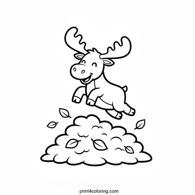 Moosey's Autumn Leaf Leap! - free printable coloring page