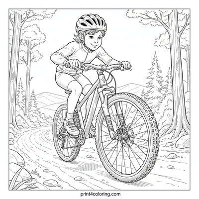 Uphill Thrill: Mountain Bike Challenge - free printable coloring page