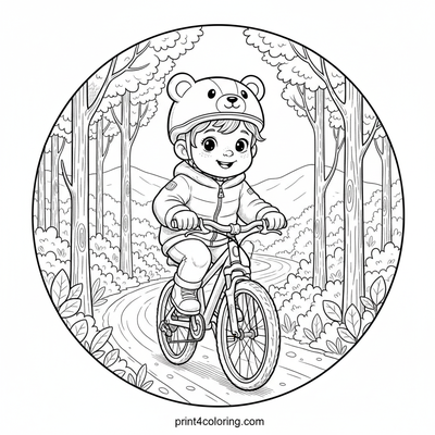 Little Rider's Mountain Quest - free printable coloring page