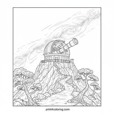 Celestial Sentinel: Grand Observatory Under the Milky Way