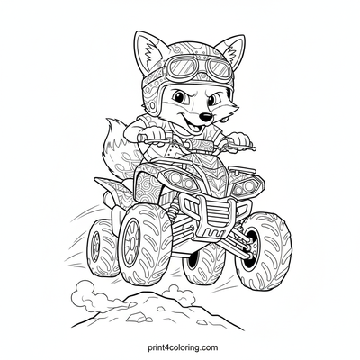 Mid-Air Quad Adventure: Mountain Trail Thrill - free printable coloring page