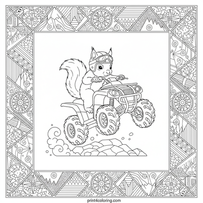 Wild Mountain Quad Leap - free printable coloring page