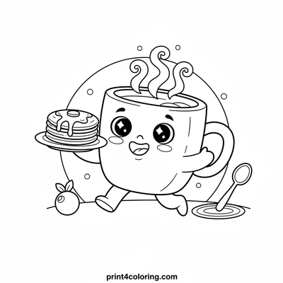 Muggy's Whimsical Breakfast Skip - free printable coloring page