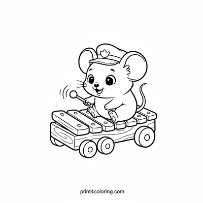 Melody Mouse's Xylophone Express - free printable coloring page