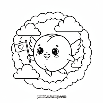 Nectarine's Sunny Sky Flight - free printable coloring page