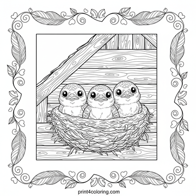 Eavesdrop on Baby Swallows - free printable coloring page