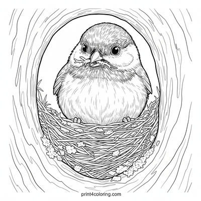 Chickadee's Secret Nesting Sanctuary - free printable coloring page