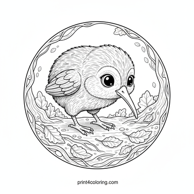Midnight Munchies: The Keen Kiwi Forager - free printable coloring page