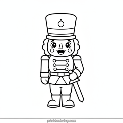 The Brave Nutcracker Guard - free printable coloring page