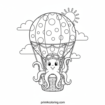 Ollie the Octopus's High-Flying Adventure - free printable coloring page