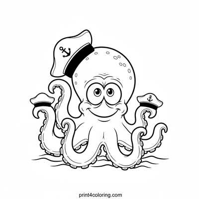 Captain Octo's Hat Mix-Up - free printable coloring page