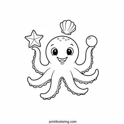 Cheerful Juggling Octopus