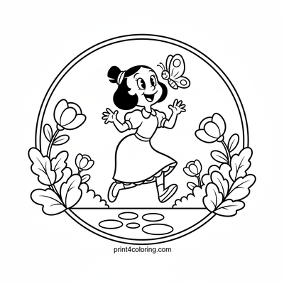 Olive Oyl's Giggling Garden Surprise - free printable coloring page