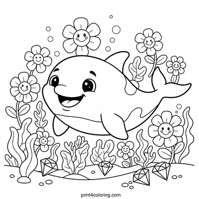 Orca's Magical Ocean Garden - free printable coloring page