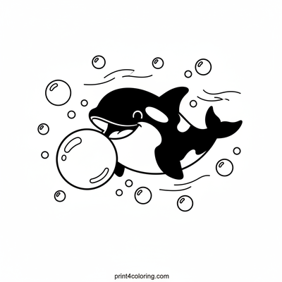 Orca's Giggle-Filled Bubble Adventure - free printable coloring page