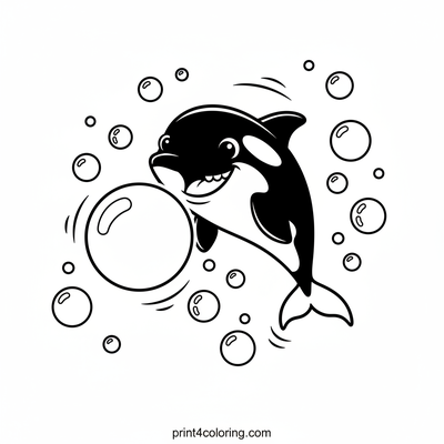 Orca's Silly Bubble Chase - free printable coloring page