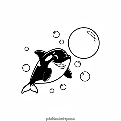 Playful Orca's Giant Bubble Fun