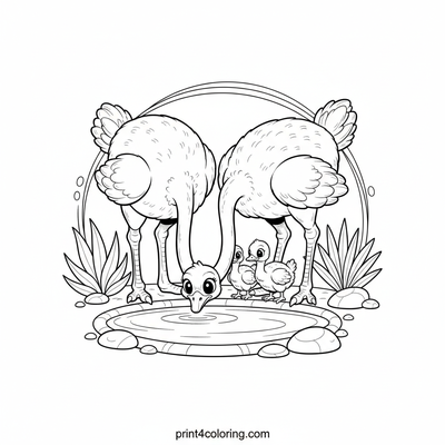 Cozy Ostrich Family Oasis