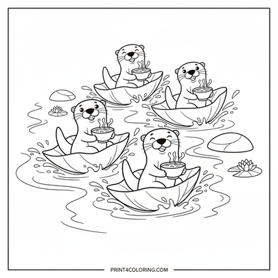 Otterly Delicious Soup Race! - free printable coloring page